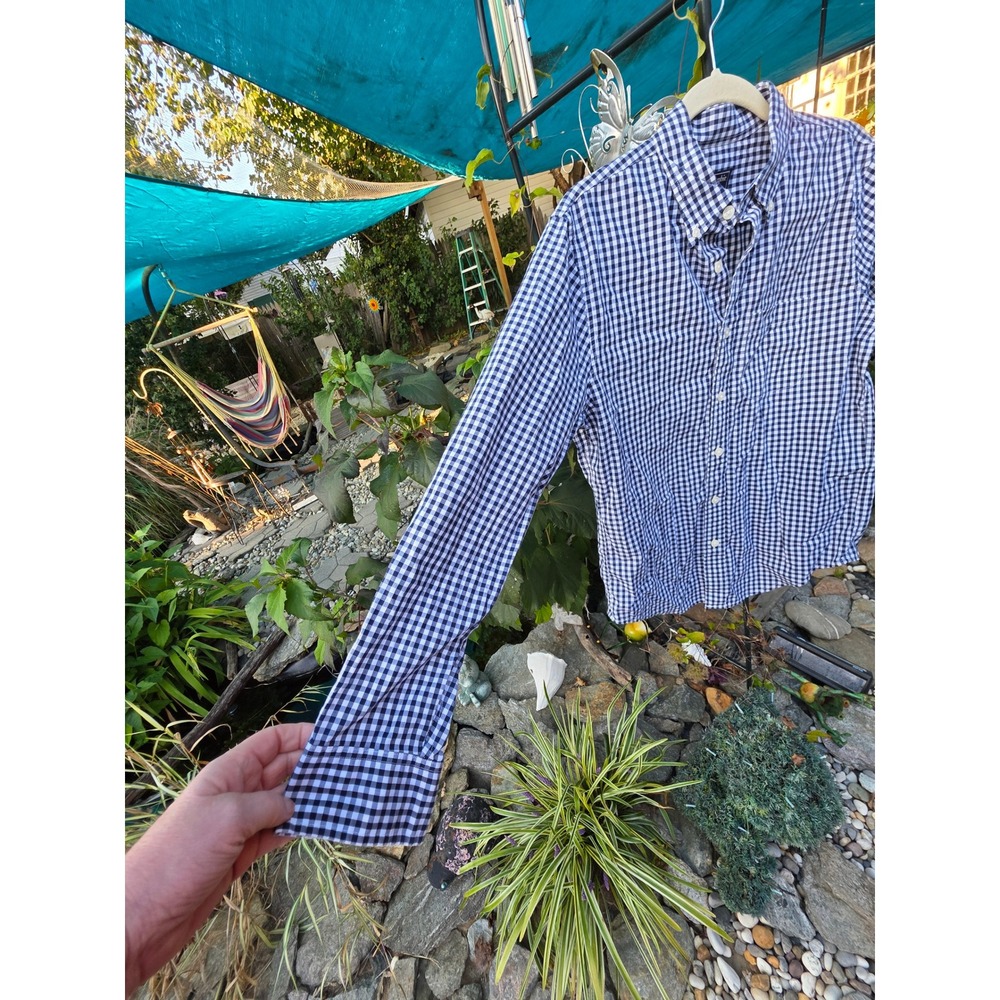 Abercrombie & Fitch Mens Blue Gingham Check Button Down Shirt - Picture 5 of 7